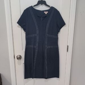 Brooks Brothers Navy Ponte Sheath Dress XL 14 16